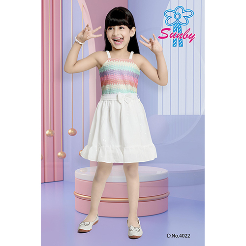 4022 Girls Fancy Frock - Color: Multi Colour