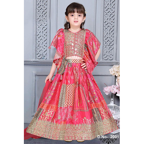 2001 Girls Lehenga - Color: Red
