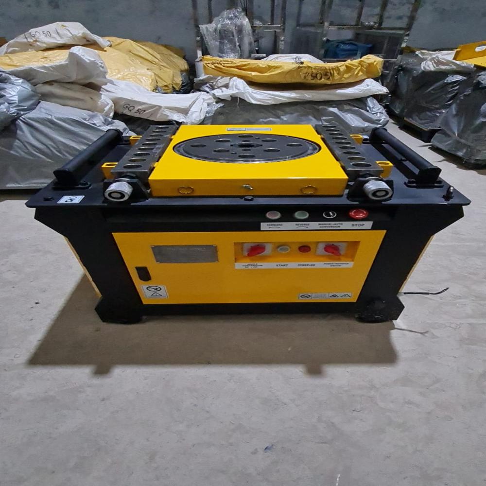 Steel Rebar Bending Machine - Color: Yellow & Gray