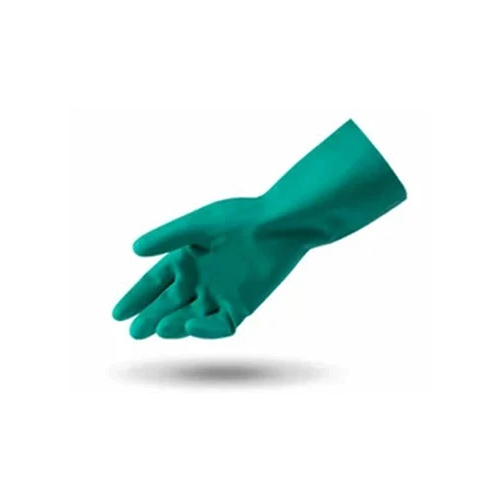 Chemical Resistance Acrylo Nitrile Butadiene Rubber Gloves - Color: Green