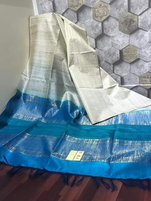 Ghicha Silk Stripes Saree - Color: Multiple