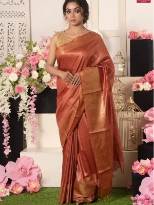 Tussar munga silk saree