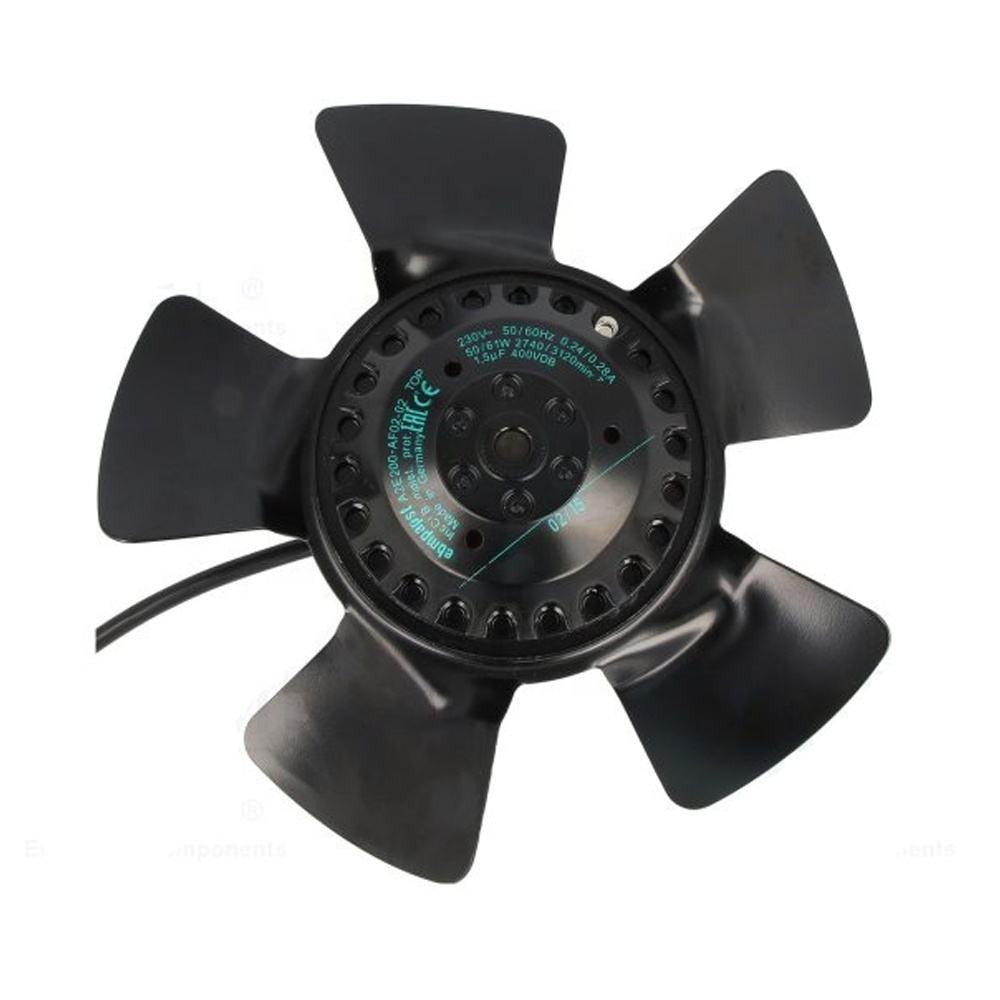 Ebmpapst A2d250-aa26-51 250mm 400v Ac 125w 0.22a 2670rpm Outer Rotor Inverter Sim Heating Furnace Axial Cooling Fan - Color: Black