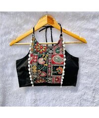 Sclout Navratri Special Tradiotional Pure Cotton Embroidered Rajasthani Kutchi Work Blouse for Women