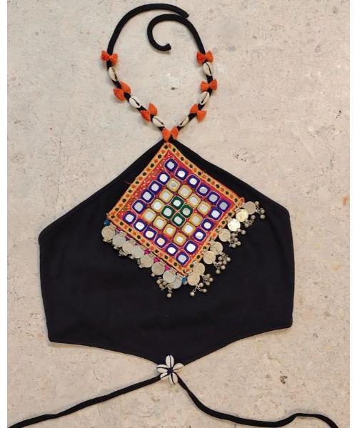Sclout Navratri Special Tradiotional Pure Cotton Embroidered Rajasthani Kutchi Work Blouse for Women