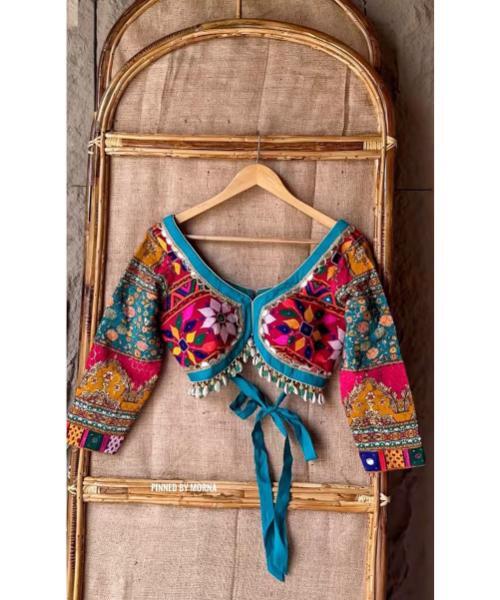Embroidery Navratri Special Seashells Kodi Blouse for Women