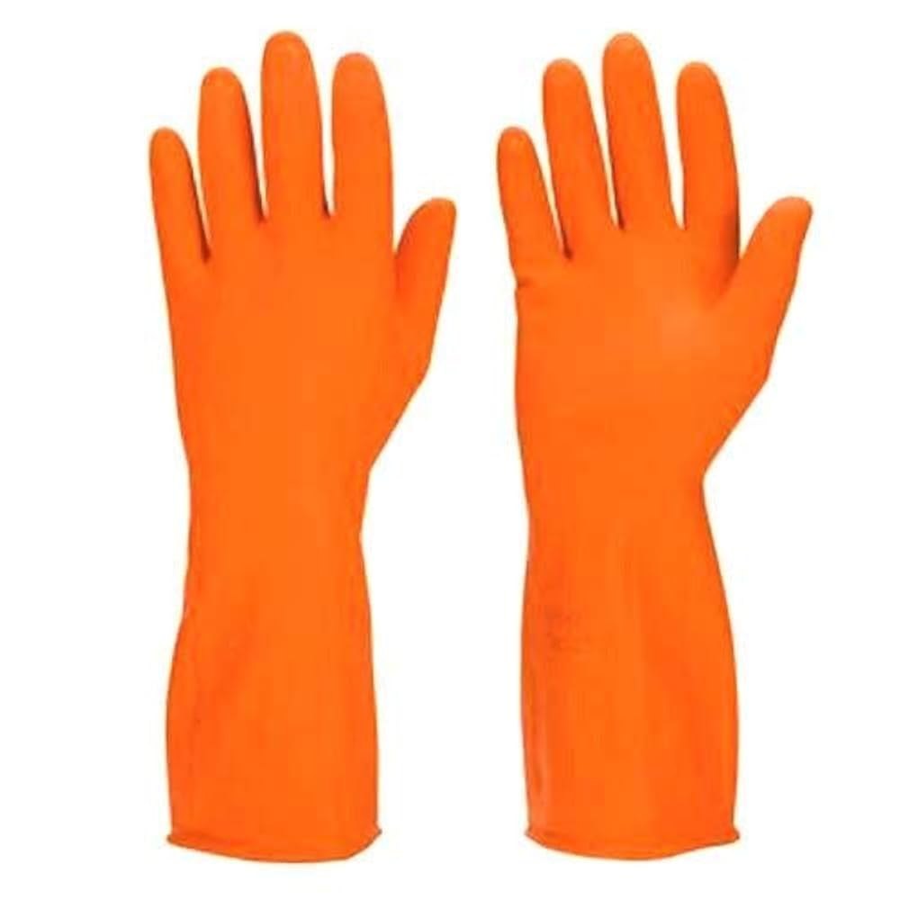 Rubber Hand Gloves - Color: Orange