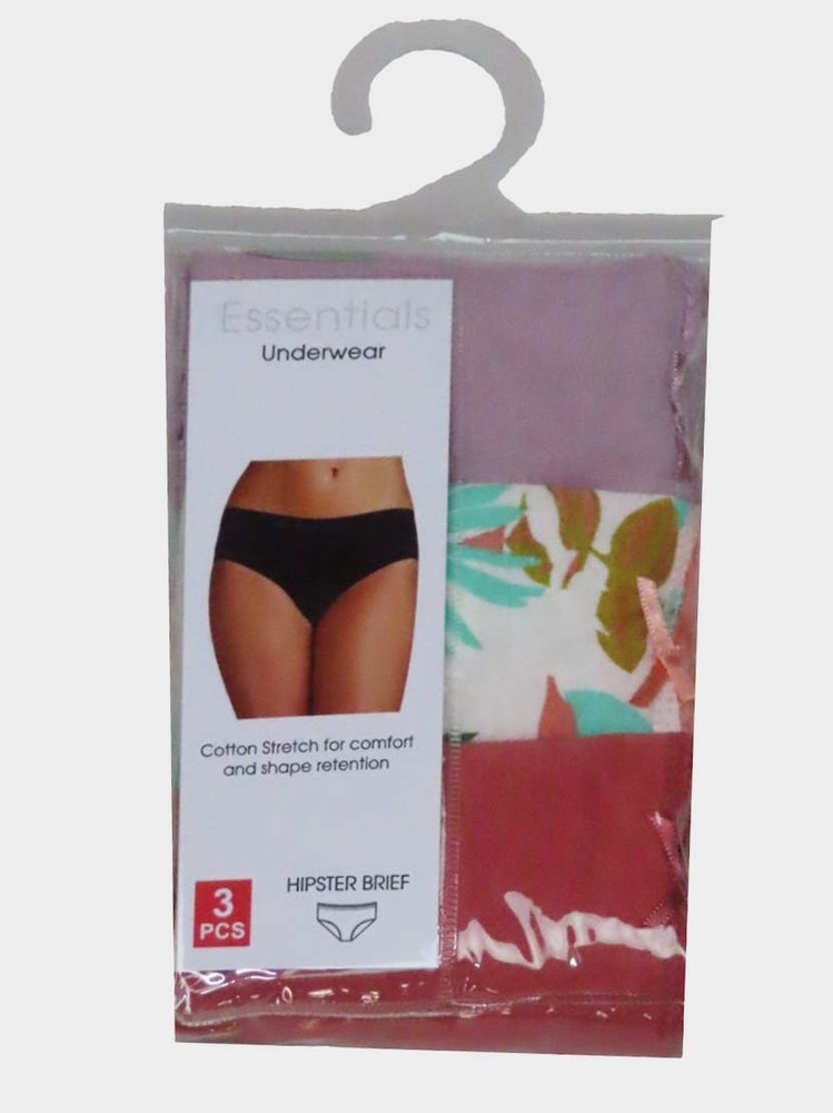 Ladies 3 pack Stretch Hipsters Briefs