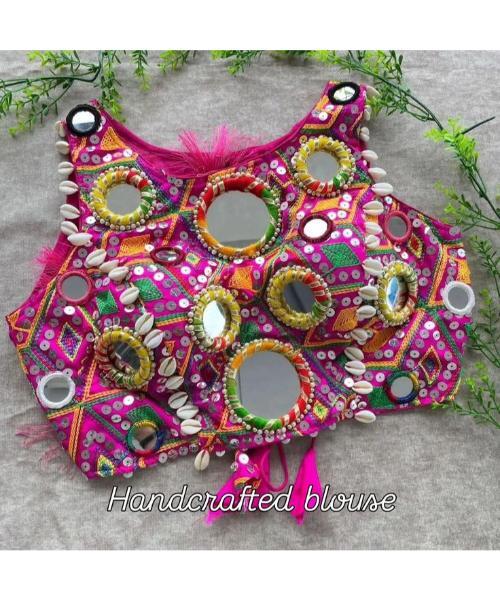 Stitched Blouse with Mirror Work