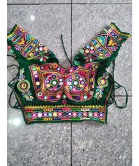 Navratri Wear Mirror Work Readymade Blouse