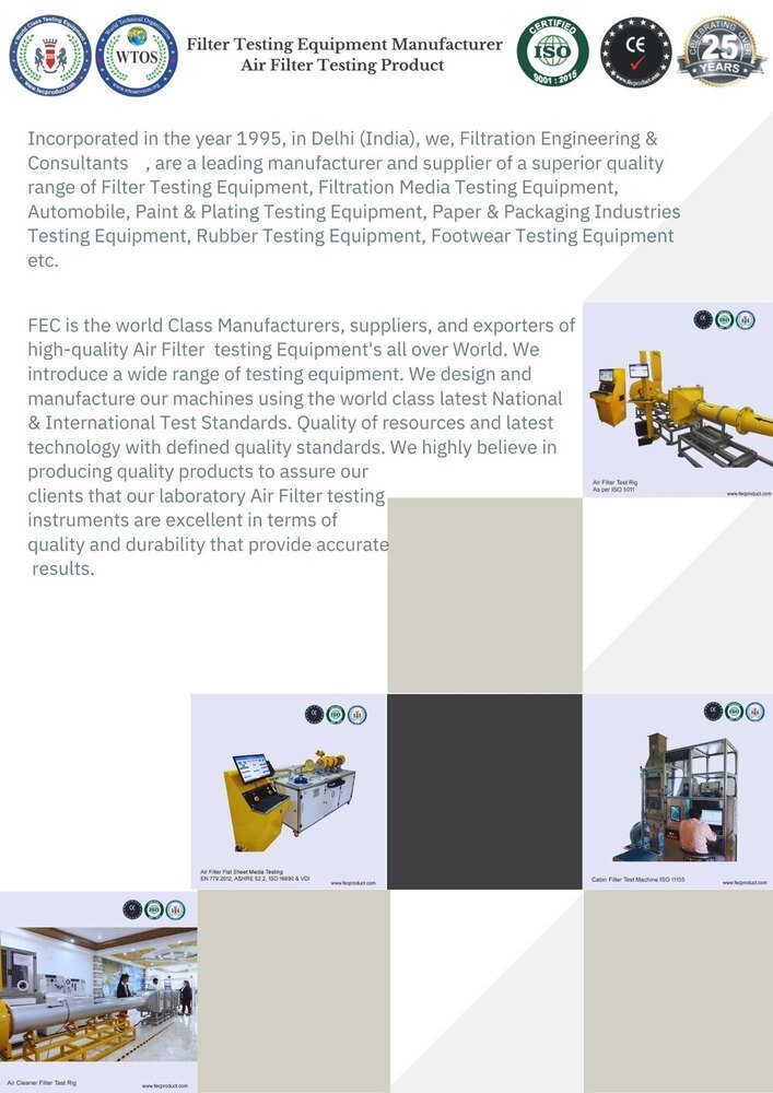 ISO 16890 Air Cleaner Test Rig Equipment