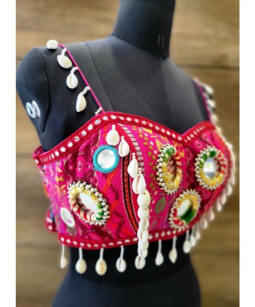 Italain Navratri Wear Mirror Work Readymade Blouse