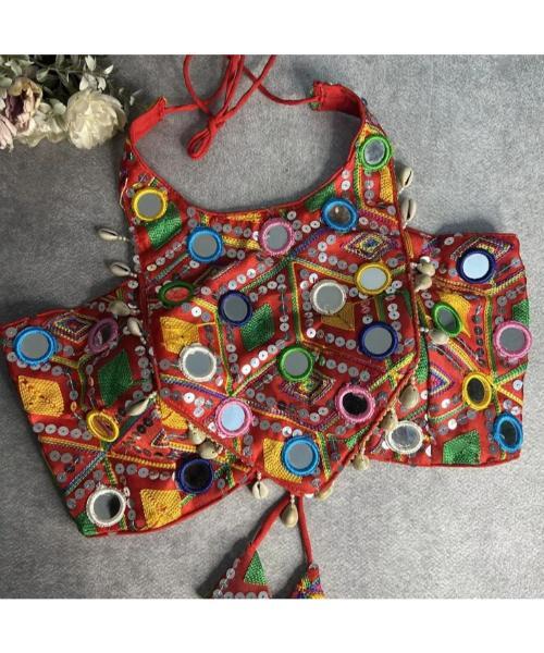Italain Navratri Wear Mirror Work Readymade Blouse