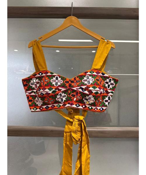 Italain Navratri Wear Mirror Work Readymade Blouse