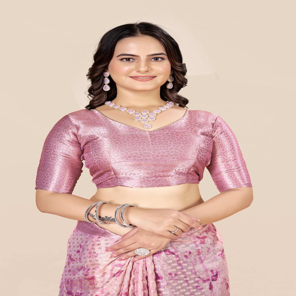 Floral Woven Design Zari Saree