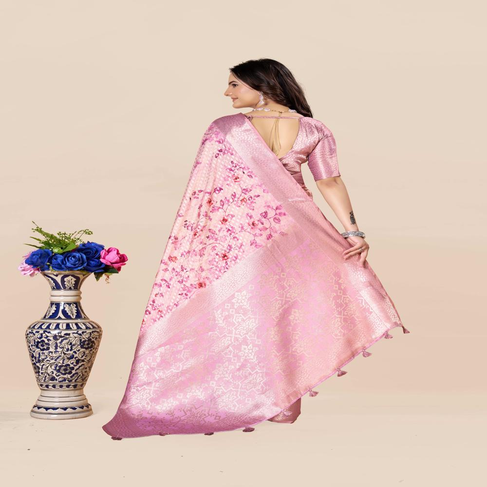 Floral Woven Design Zari Saree