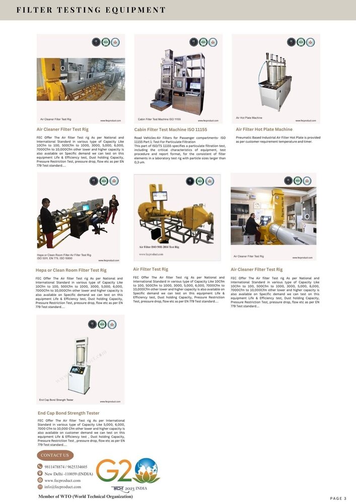 Ashrae 52.2 Air Cleaner Filter Test Rig Equipment (2) - Color: Silver