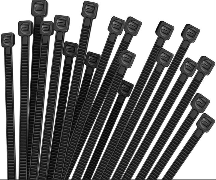 450*4.8mm White Nylon Cable Ties - Color: Black