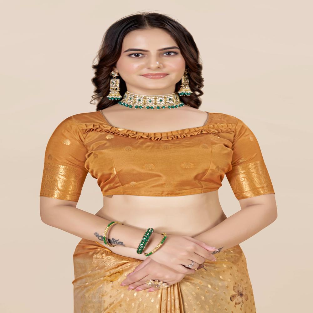 Floral Zari Art Silk Tussar Saree