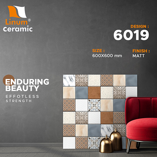 6019 600X600 Mm Matt Finish Tile - Feature: Non-Slip