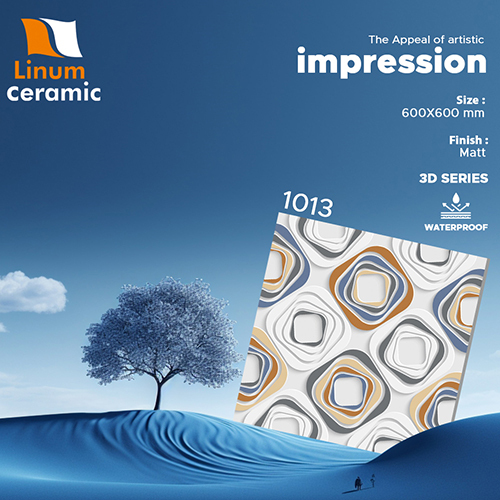 600X600 Mm 3D Series Matt Finish Tile - Feature: Non-Slip