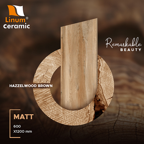 600X1200 Mm Hazzelwood Brown Matt Finish Tile - Feature: Non-Slip