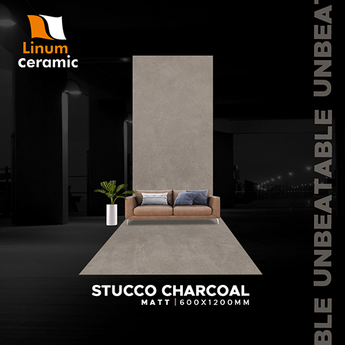 600X1200 Mm Stucco Charcoal Matt Finish Tile - Feature: Heat Insulation