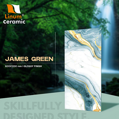 600x1200 MM James Green Glossy Finish TIle