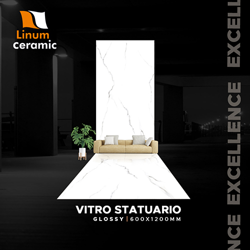 600x1200 MM Vitro Statuario Glossy Finish Tile