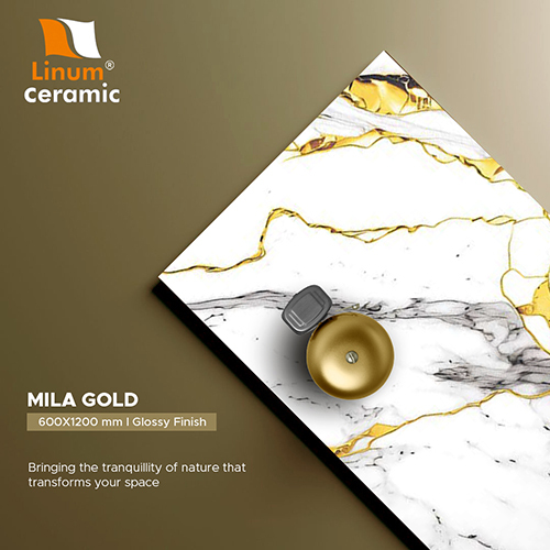 600x1200 MM Mila Gold Glossy Finish Tile