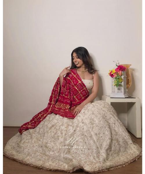 Design With Sequince And Thread Embroidery Work Lehenga Choli