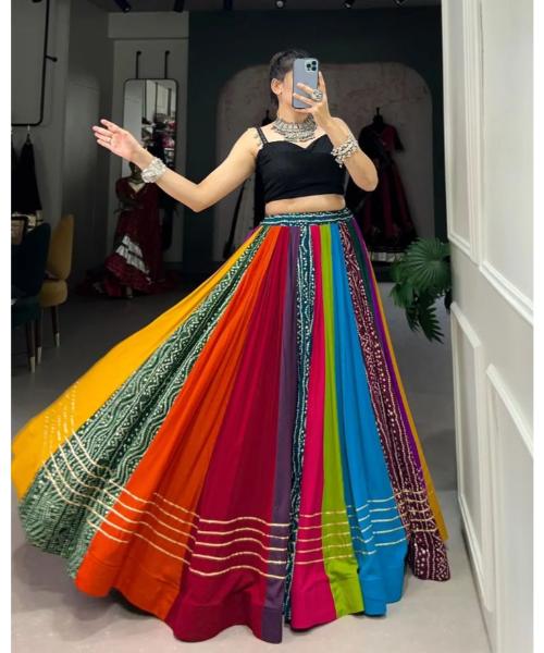 Multi Colourful Wear Navratri Special Lehenga Choli For Women