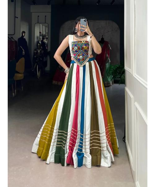 Multi Colourful Wear Navratri Special Lehenga Choli For Women