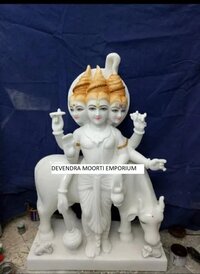 Polished Marble Dattatreya Statue