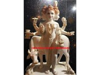 White Sangmarmar Marble Dattatreya Statue - Design Type: Customizable
