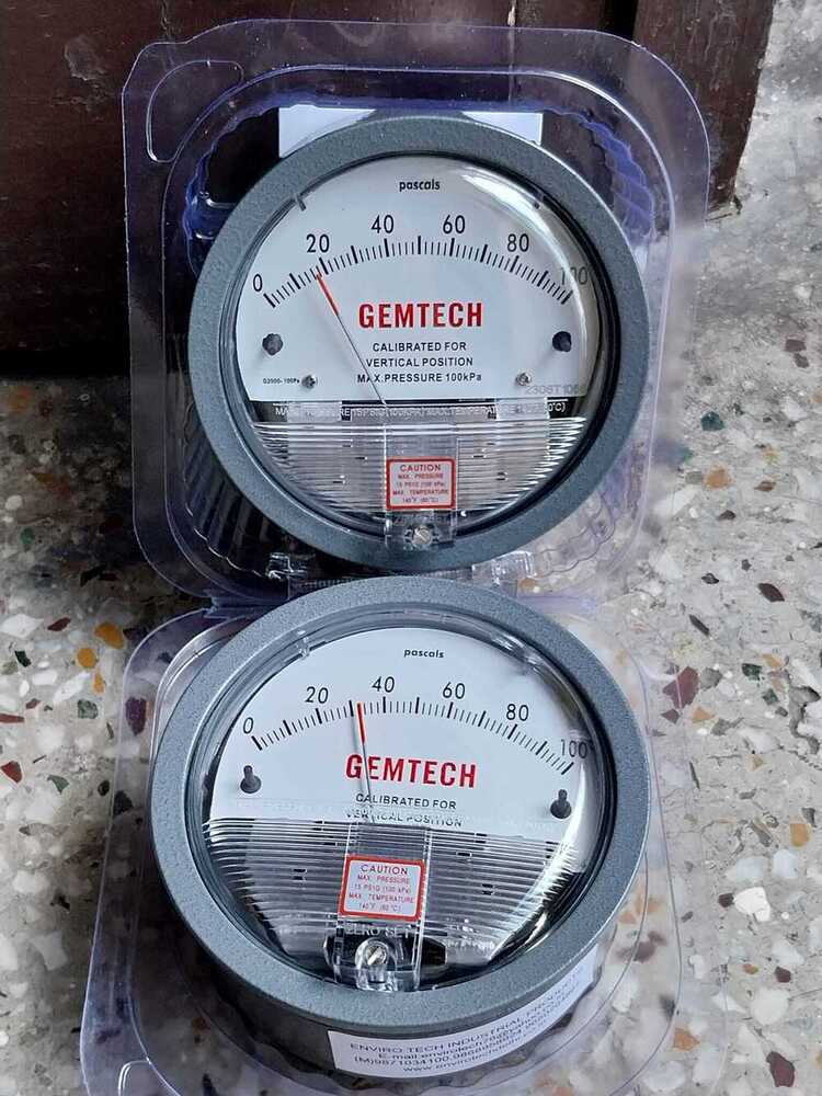 GEMTECH SERIES G2000-100PA Differential Pressure Gauge Range 100 PA