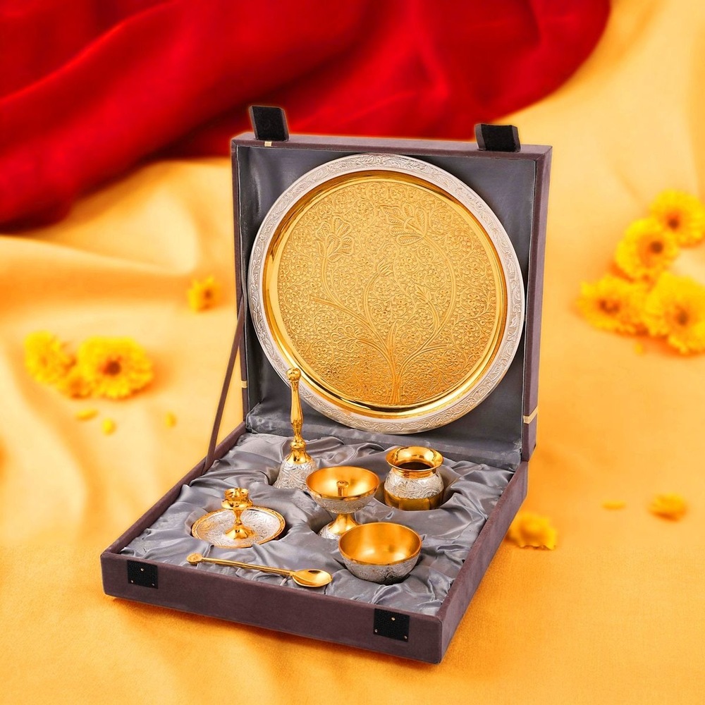 brass pooja thali
