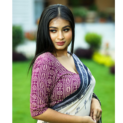 Mauve Ajrakh Cotton Blouse