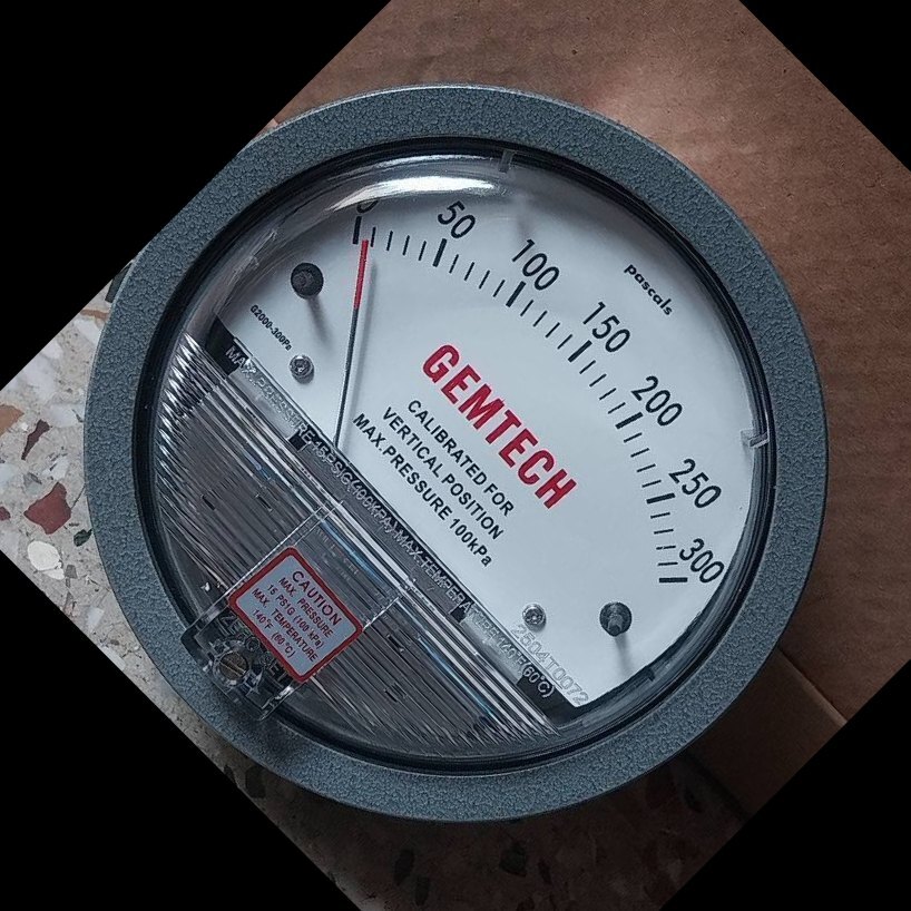 Gemtech Series G2000-125pa Differential Pressure Gauge Range 125 Pa