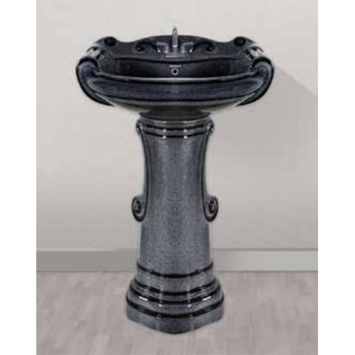 Black Big Sterling Rustic Pedestal Basin Set