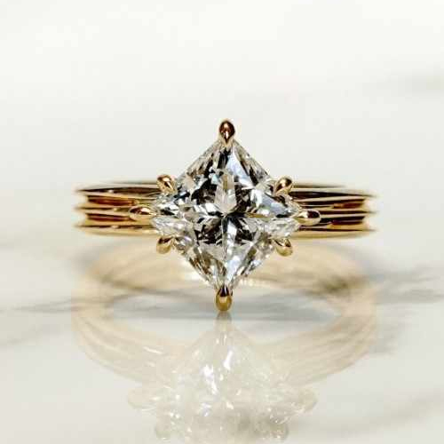 1.74 Ct Princess Cut Solitaire Engagement Ring