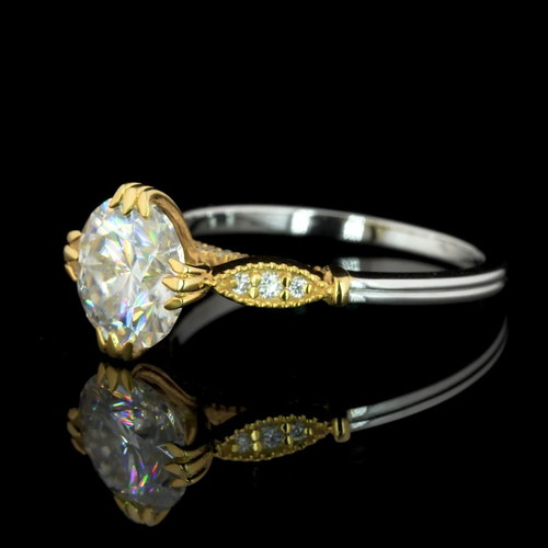 1.75 Ct Round Brilliant Cut Moissanite Engagement Ring - Color: Different Available