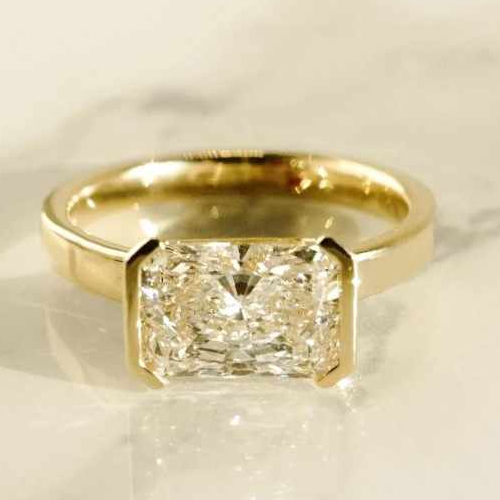 Radiant Cut Moissanite Engagement Ring - Color: Different Available