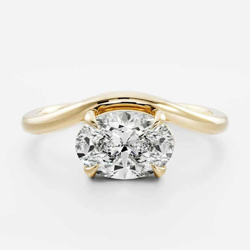 2 Carat Oval Cut Moissanite Engagement Ring - Color: Different Available