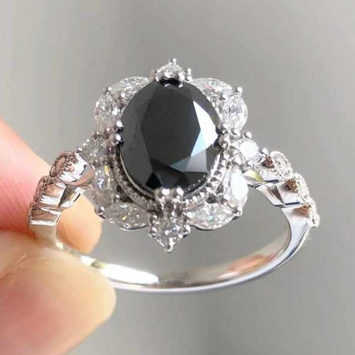 Elegant 2 Ct Moissanite Engagement Ring - Color: Different Available