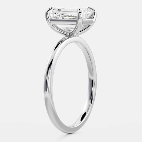2 Carat Emerald Cut Moissanite Engagement Ring - Color: Different Available