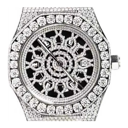 Moissanite Skeleton Dial Octagon Hip Hop Watch - Color: Different Available