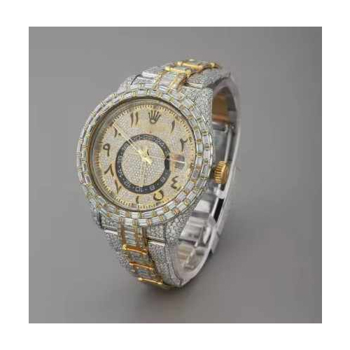 Luxury Men'S Baguette Moissanite Diamond Chronograph Watch - Features: Premium Quality