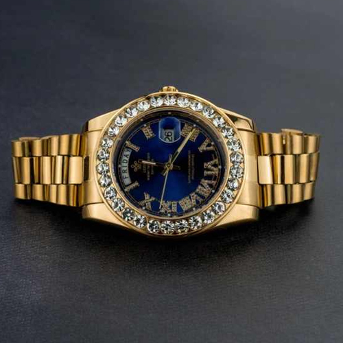Luxury Men'S Stainless Steel Watch With Round Rectangular Moissanite Diamond Dial - Features: Premium Quality