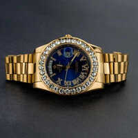 Luxury Men's Stainless Steel Watch With Round Rectangular Moissanite Diamond Dial - Features: Premium Quality